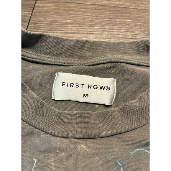 First Row Freedom Is Not Free T-Shirt Mens Medium Gray Graphic Rhinestone Flames - Picture 6 of 11